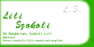 lili szokoli business card